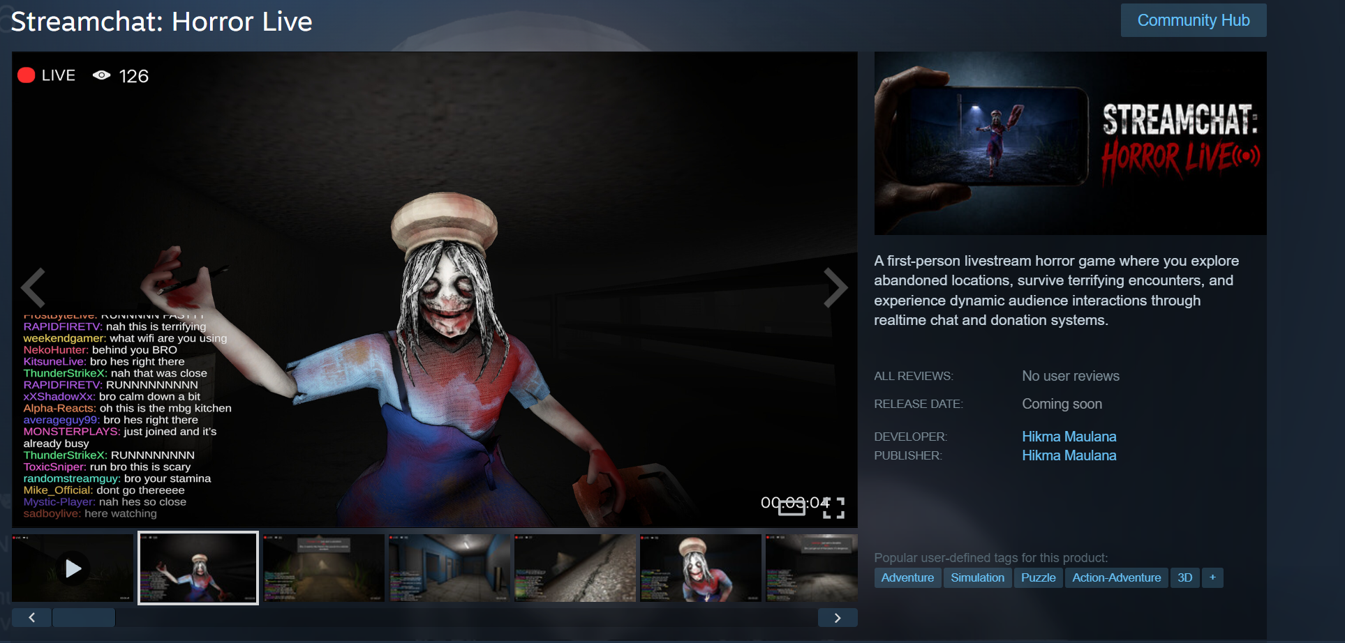 Screenshot Steam Streamchat Horror Live